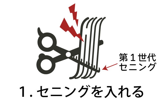 ２．第１世代セニングを入れる。