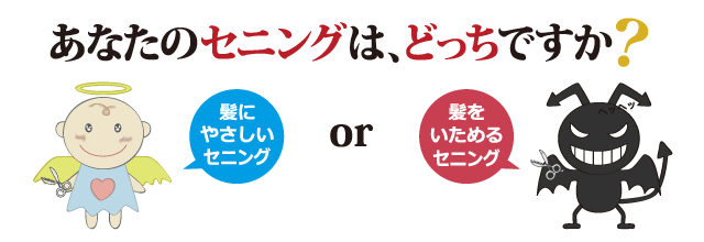 「髪にやさしいセニング、「髪を傷めるセニング」。あなたのセニングはどっちですか？